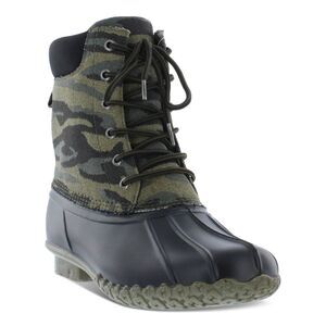 WEATHERPROOF VINTAGE Mens Black Mixed Media Pull Tab Adam Ll Toe Duck Boots 8 M